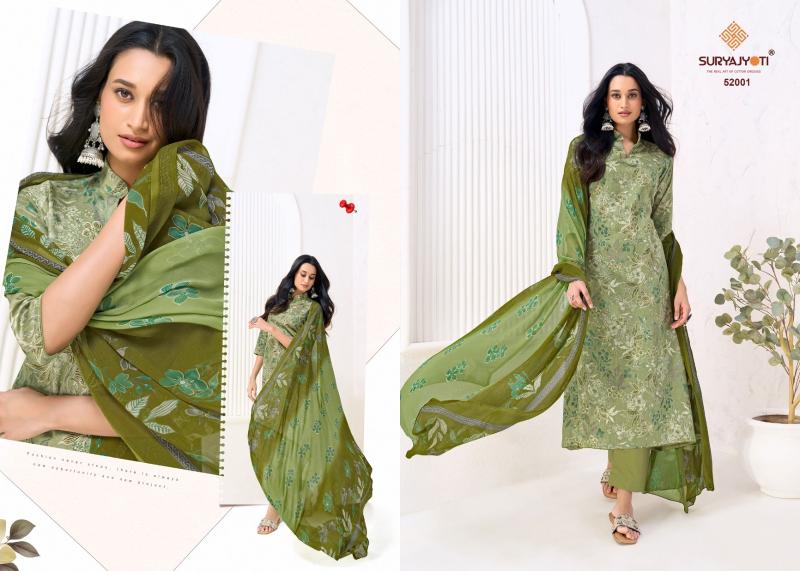 Suryajyoti naishaa vol-52 printed cotton dress material wholesale in hyderabad